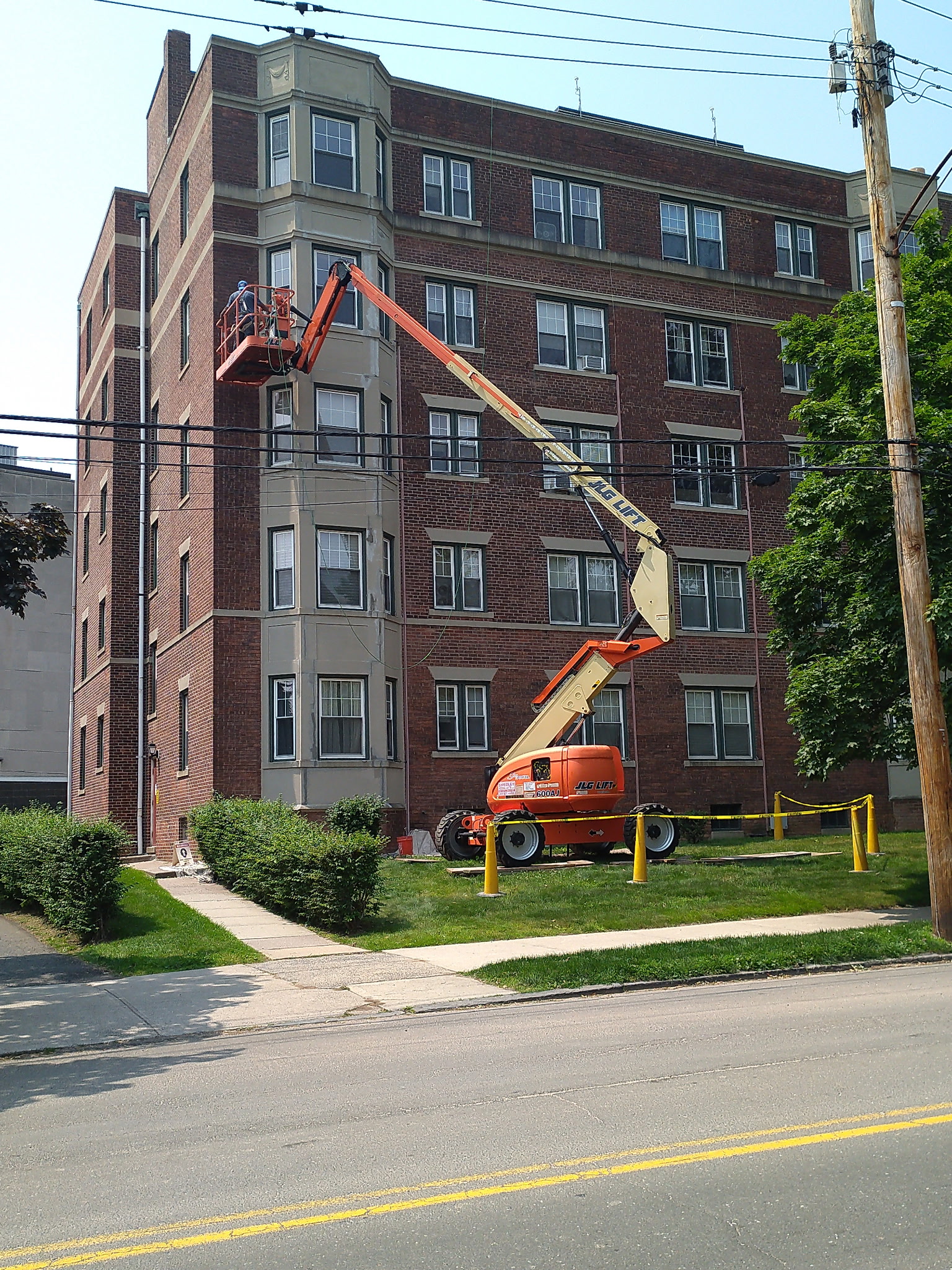 Brick building restoration project