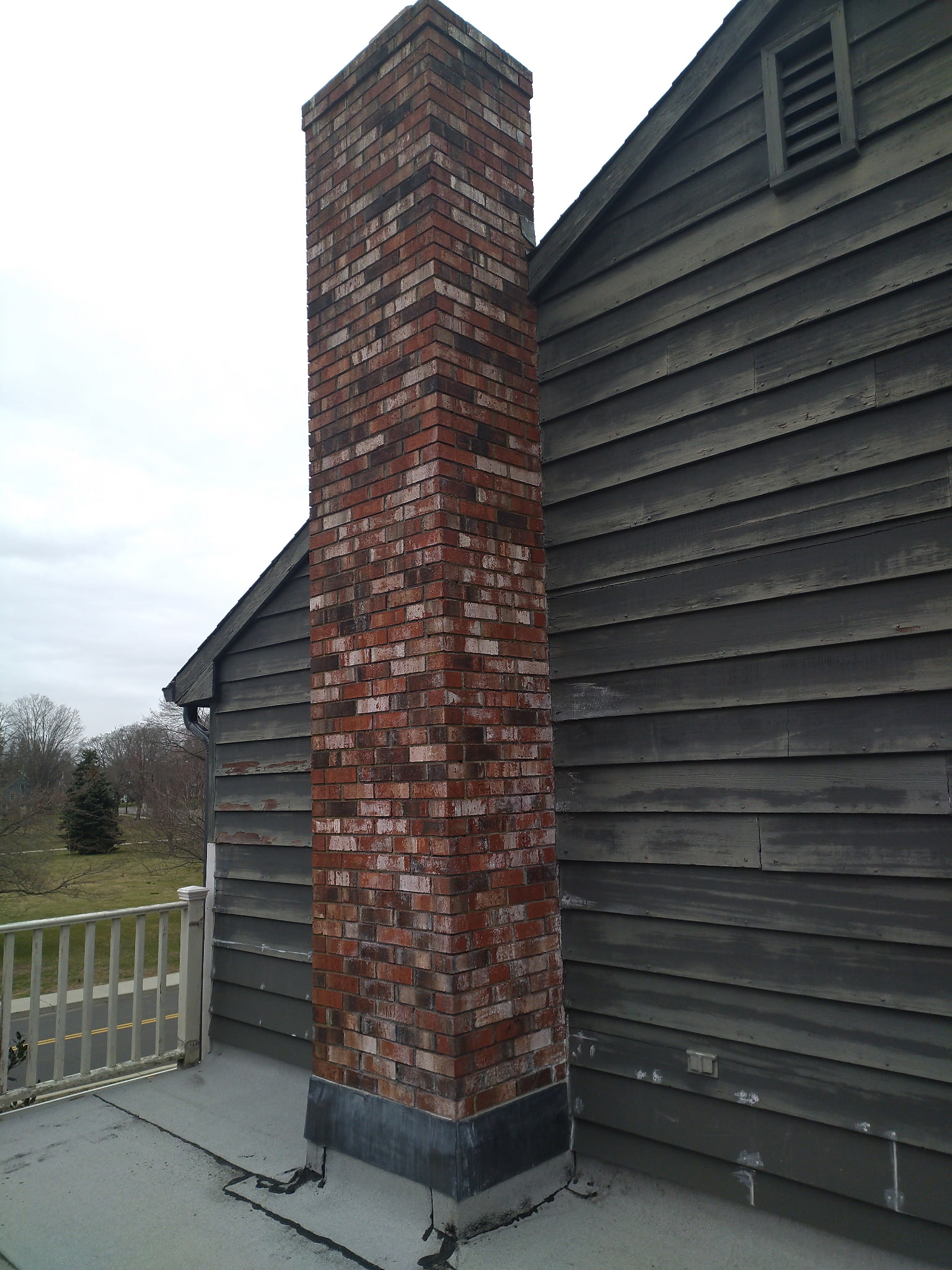 Brick chimney repair work