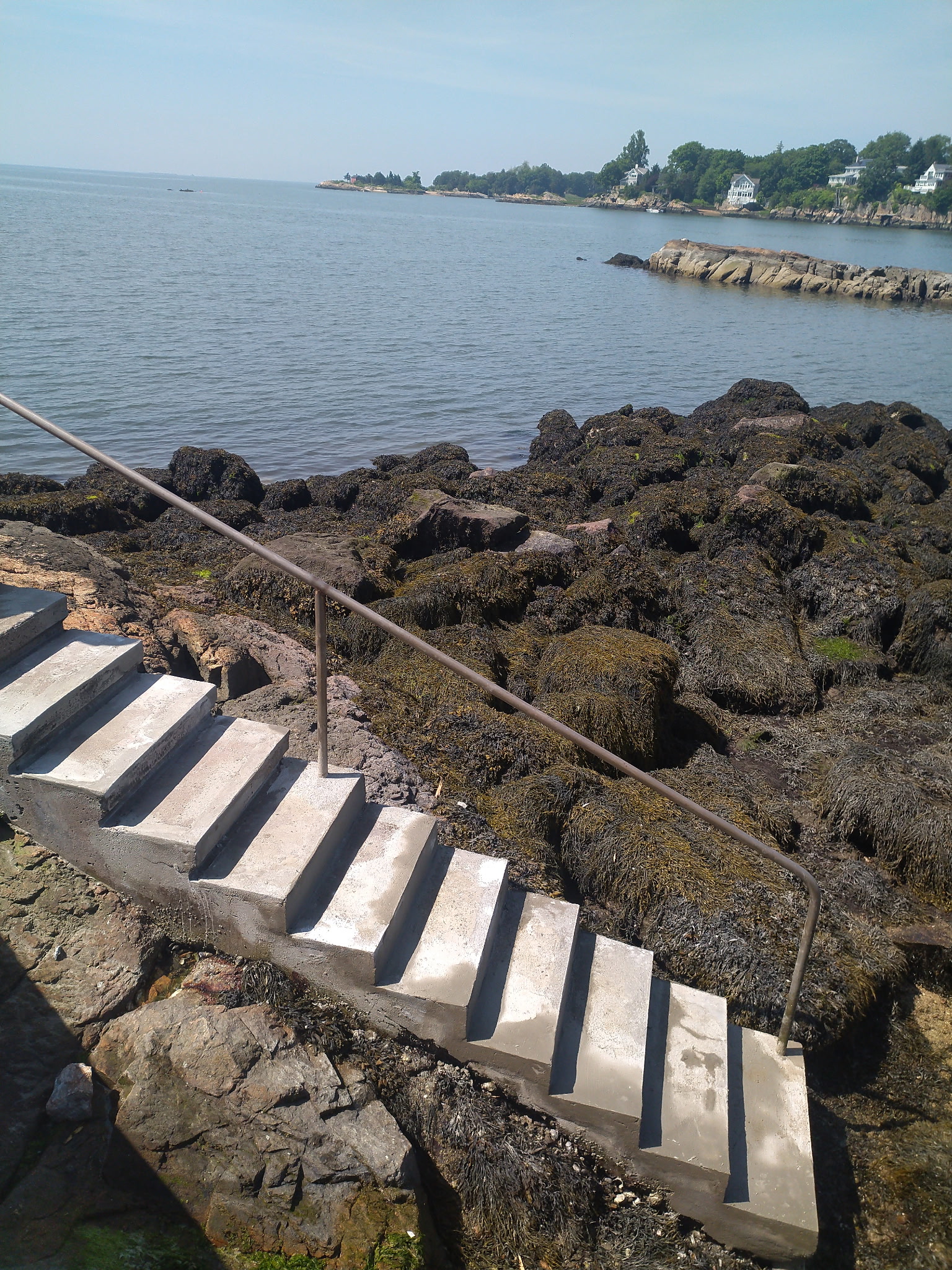 Concrete steps with stonework